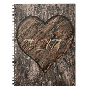Journal rustique en écorce de tronc d'arbre sculpt