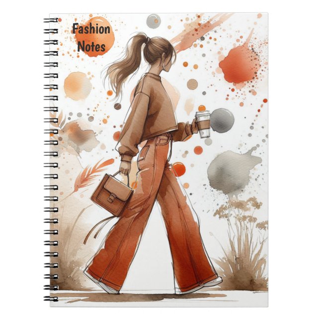 Journal tendance de la fille avec café (Devant)