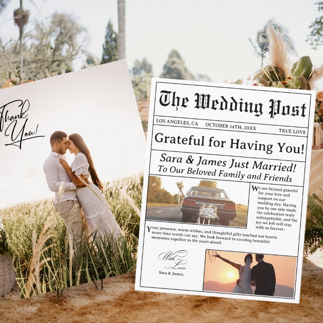 Journal Unique Pour Carte de remerciements Mariage (Créateur téléchargé)