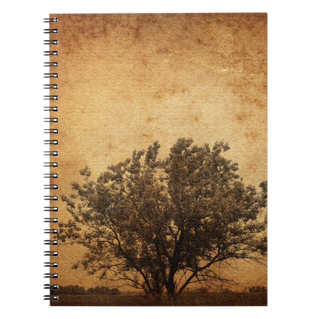 journal vintage tree sprial notebook (Front)