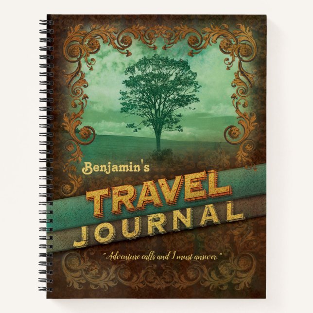 Journal Vintage voyage customisé (Devant)