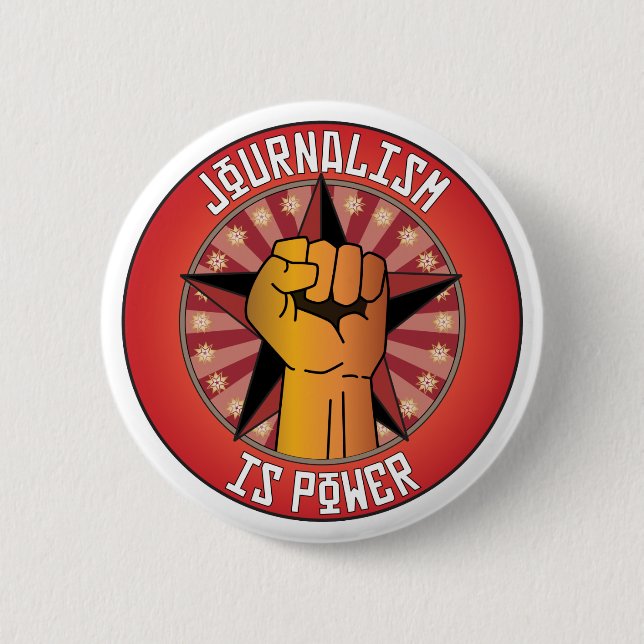 Journalism Is Power 2 Inch Round Button (Front)