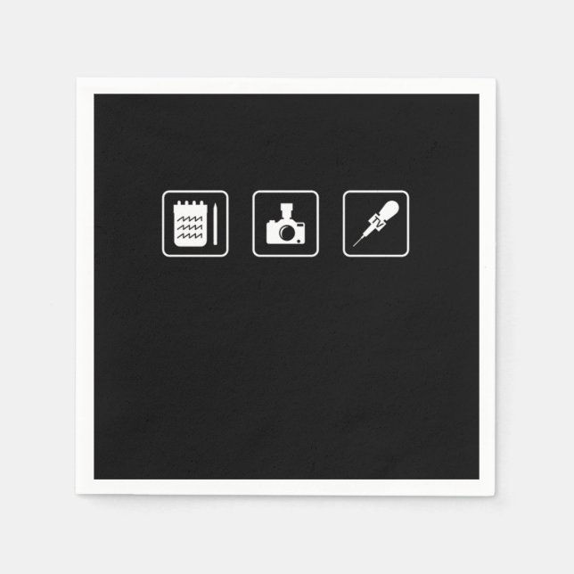 Journalism Writer Journalists Journalist Reporter  Napkin (Front)