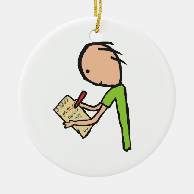 Journalist Ceramic Ornament (Front)
