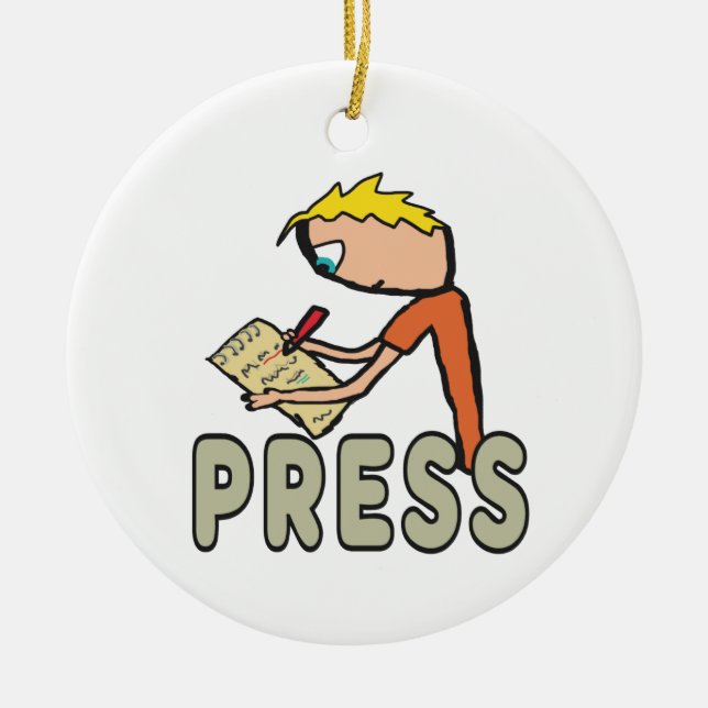 Journalist Press Reporter Ceramic Ornament (Front)