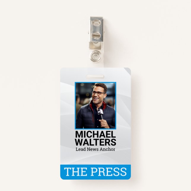 Journalist Reporting the News  Badge (Front with Clip)