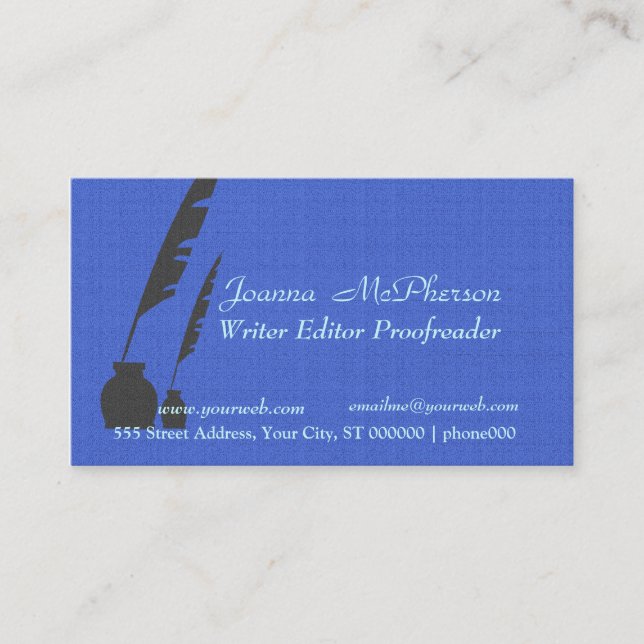 Journalists Stylish Writer  Editor Business Card (Front)