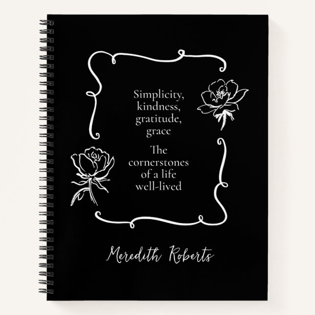 Journalling My Life Motivational Quote Your Name Notebook (Front)