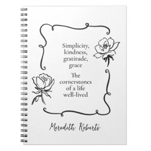 Journalling My Life Motivational Quote Your Name Notebook