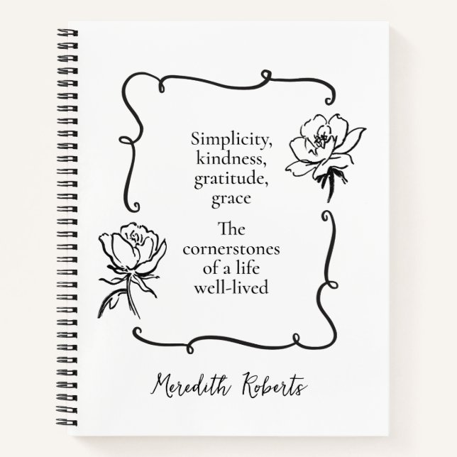 Journalling My Life Motivational Quote Your Name Notebook (Front)