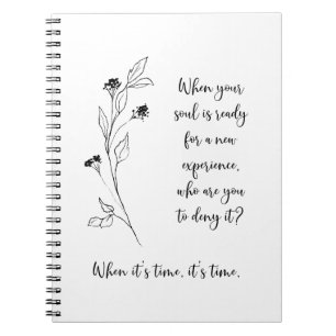 Journalling Prompt for Self-Reflection Black White Notebook
