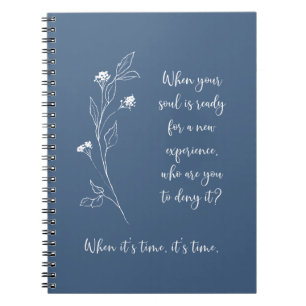 Journalling Prompt for Self-Reflection Dusty Blue Notebook