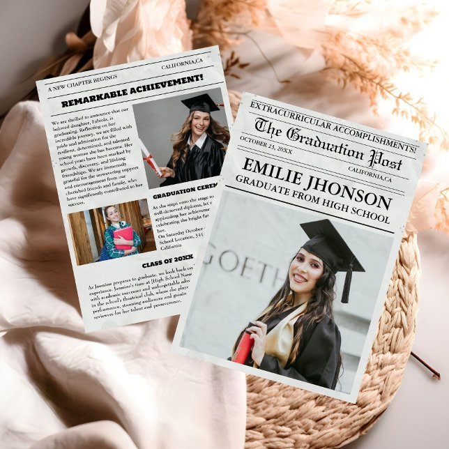 Journaux de Graduation Moderne Invitation au lycée (Créateur téléchargé)