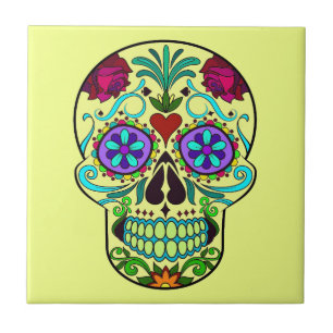 Journée mexicaine du crâne mort Carreau en céramiq