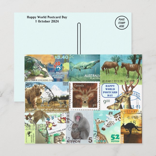 Journée Mondiale de la Carte Postale - Collage de  (Devant / Derrière)