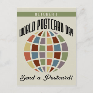 Journée mondiale des cartes postales avec le globe