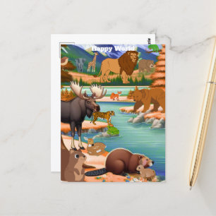 Journée mondiale heureuse de la carte postale An