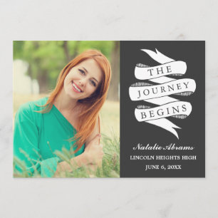 Journey   Custom Colour Graduation Party Invitatio Invitation