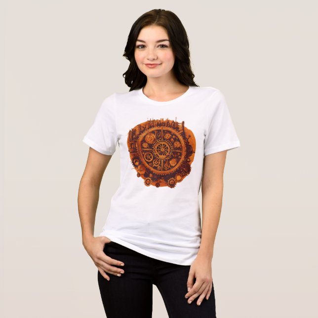 "Journey Forward: Rustic Wheel of Progress T-Shirt Tri-Blend Shirt (Front Full)