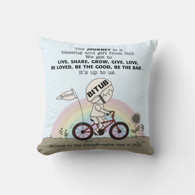 Journey is a Gift Throw Pillow (Front)