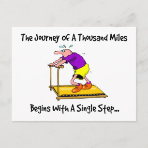 Journey Of A Thousand Miles - Exercise Motivation Postcard