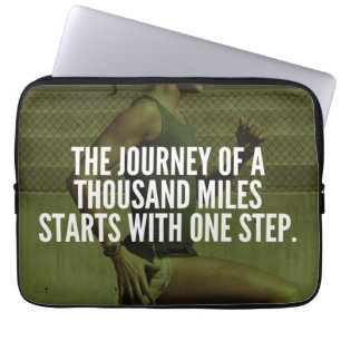 Journey Of A Thousand Miles - Workout Inspiration Laptop Sleeve