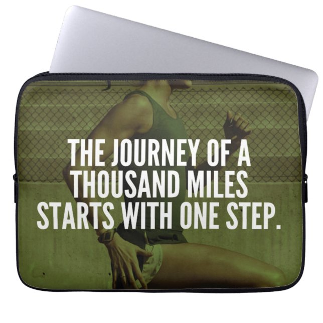 Journey Of A Thousand Miles - Workout Inspiration Laptop Sleeve (Front)