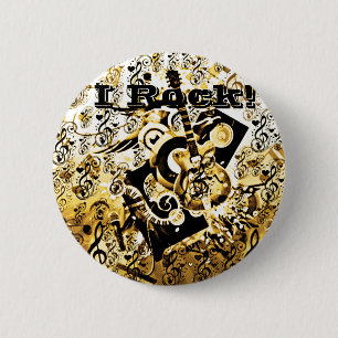 Journey Of Music,Rocks Gold_ 2 Inch Round Button