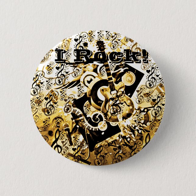 Journey Of Music,Rocks Gold_ 2 Inch Round Button (Front)