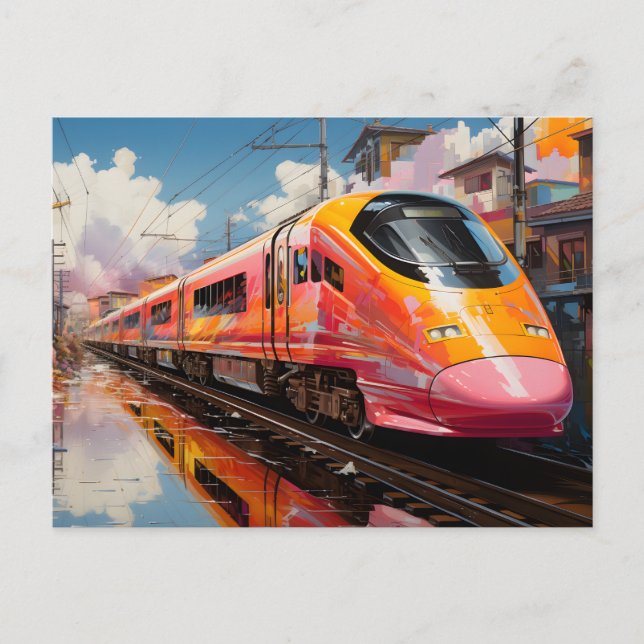 Journey of Steel: Captivating Train-Inspired Postcard (Front)