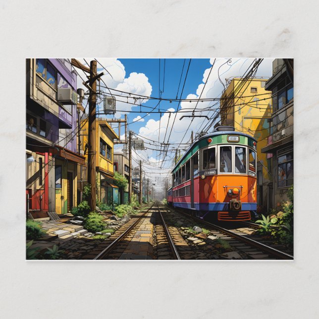 Journey of Steel: Captivating Train-Inspired Postcard (Front)