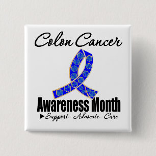 Journey Ribbon - Colon Cancer Awareness Month 2 Inch Square Button