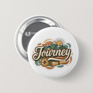 Journey to mountains & adventure typography  2 inch round button