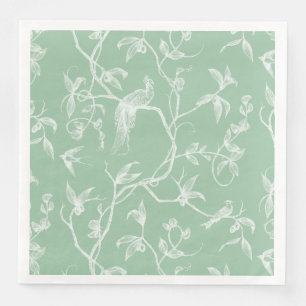 Journey to the Chateau Peacock Green2 Napkin