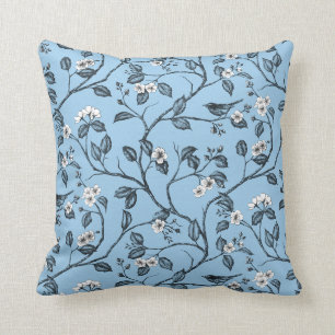 Journey to the Chateau Warbler Blue 2 Throw Pillow