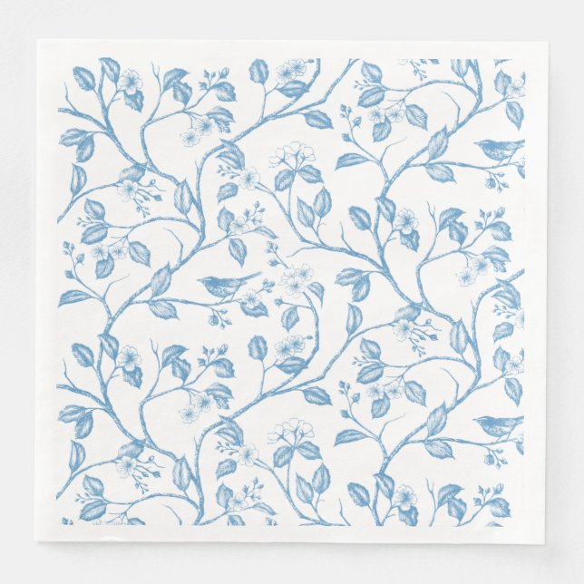 Journey to the Chateau Warbler Blue Napkin (Front)