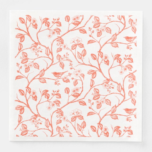 Journey to the Chateau Warbler Red Napkin (Front)