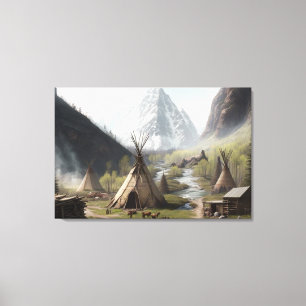 Journey to the Hidden Native American Encampment Canvas Print
