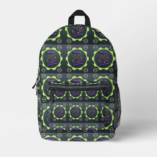 Journey Trough Time & Terrain,Travel Adventure  Printed Backpack (Front)