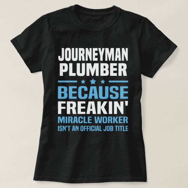 Journeyman Plumber T-Shirt (Design Front)