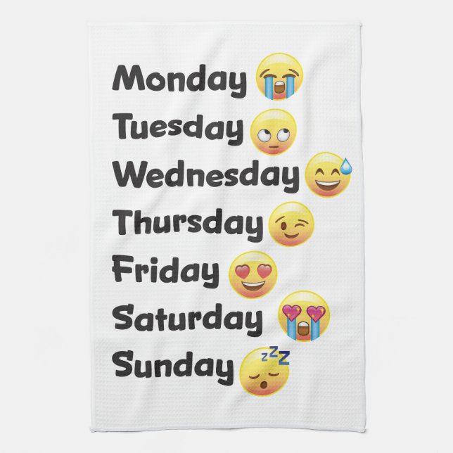 Jours de la serviette de plat de cuisine d'Emoji (Vertical)