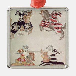 Jousting Knights, from Sir Thomas Holmes' Book Metal Ornament