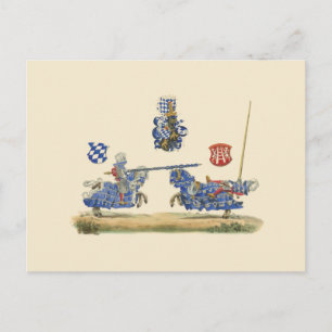 Jousting Knights - Medieval Theme Postcard