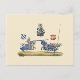 Jousting Knights - Medieval Theme Postcard