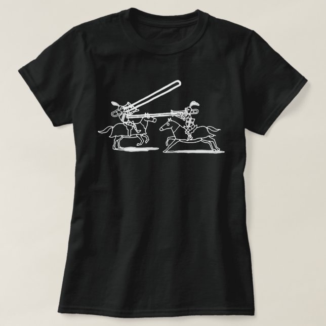 Jousting Trombone For Trombonists T-Shirt (Design Front)