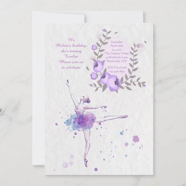 Jovely Ballerina Invitation (Devant)