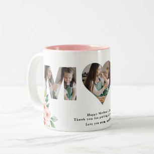 Jovely Mom Citer Blush Floral 3 Photo Mug personna