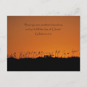 Jovely Sunset Galations 6:2 Écriture Carte postale