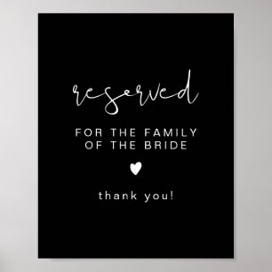 JOVI Black Edgy Reserved for Family of Bride Poster