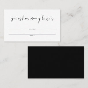 JOVI Black How Many Kisses Bridal Shower Game Place Card